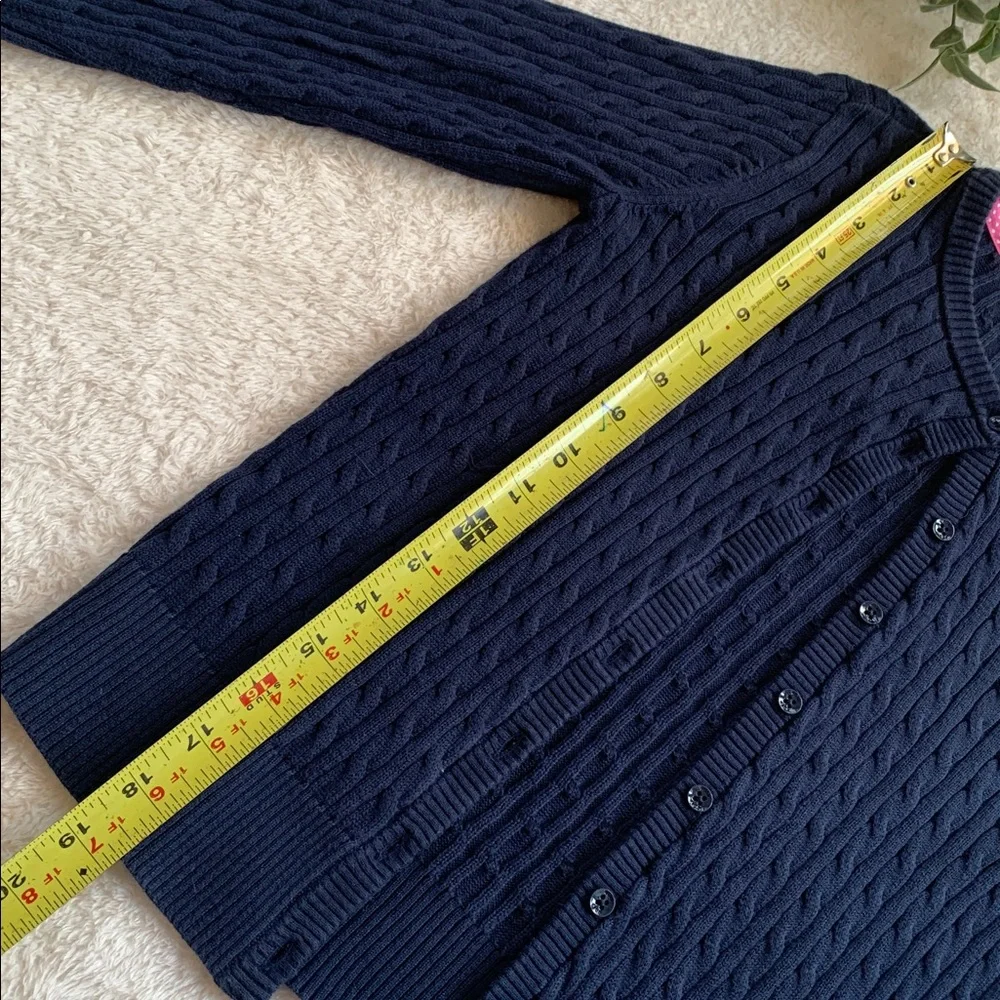 GAP Navy Blue Cable Knit Sweater Cardigan L 10/11 EUC